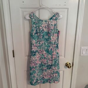 Lilly Pulitzer Pink & Green Sleeveless Shift Dress Size 0